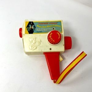 Vintage Fisher-Price Picture Story Viewer Music Box Movie Camera city scenes